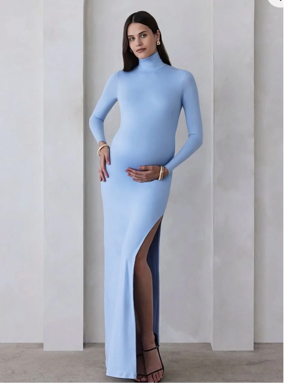 The Monica Maternity Dress in Powder Blue